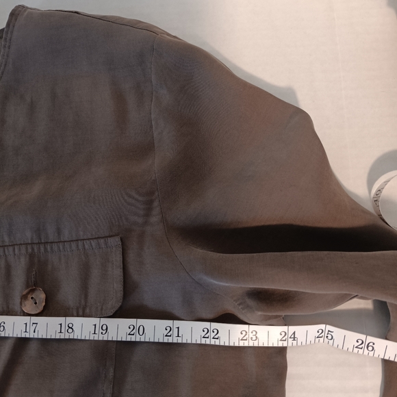 Chico's Blouse Women's Dark Gray/Brownish/Taupe Size 3 Long Sleeve Modal Button - Picture 4 of 9